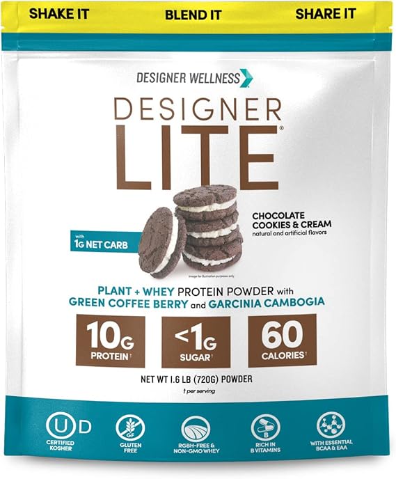 Designer Wellness, Chocolate Cookie, Designer Lite Protein, 25.6 oz