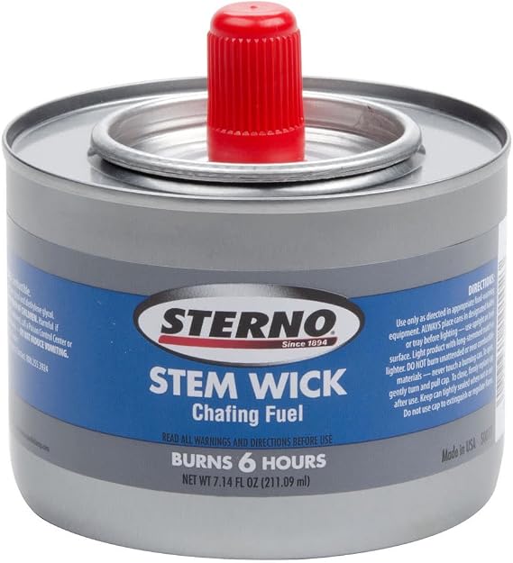 Sterno Chafing Fuel Can With Stem Wick, Methanol, 6 Hour Burn, 1.89 g, 24/Carton