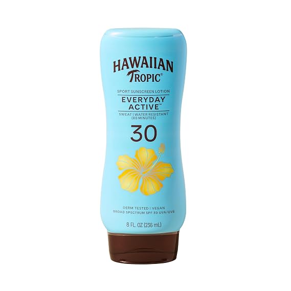 Hawaiian Tropic Island Sport Sunscreen Lotion, Ultra Light, High Performance Protection, SPF 30, Coconut, 8 Oz