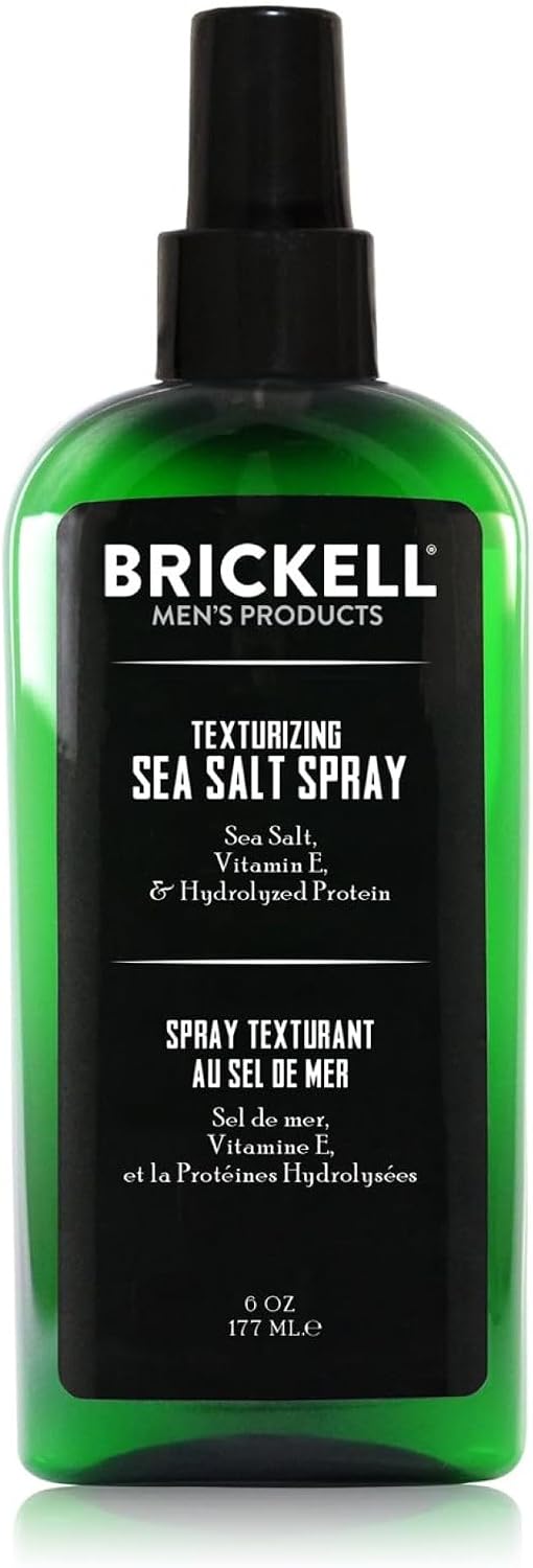 Brickell Men's Texturizing Sea Salt Spray for Men, Natural & Organic, Alcohol-Free, Lifts and Texturizes Hair for a Beach or Surfer Hair Style, 177 ml