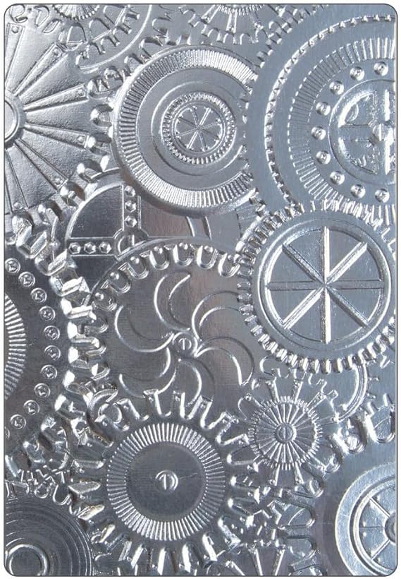 Sizzix 3-D Embossing Folder 662715, Mechanics by Tim Holtz, One Size