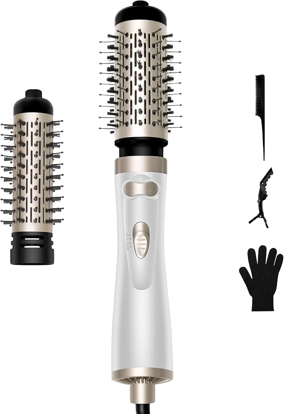 2-in-1 Round Hot Air Spin Brush Set with 2 Brushes (2" & 1.5")