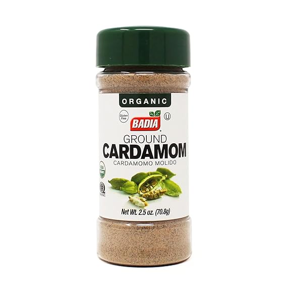 Badia Organic Ground Cardamom, 2.5 oz Aromatic & Warm Spice for Baking