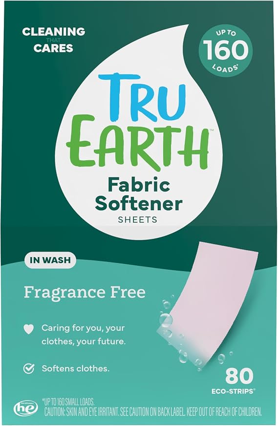 Tru Earth In Wash Fabric Softener Sheets, Fresh Linen, 80 Strips