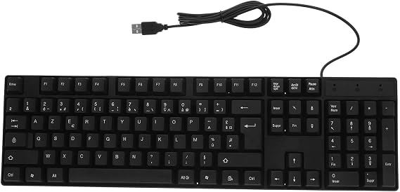 USB Wired Computer Keyboard for Office and Gaming Ergonomic Design Full-Sized Layout Comfortable Typing Compatible Laptop and Desktop