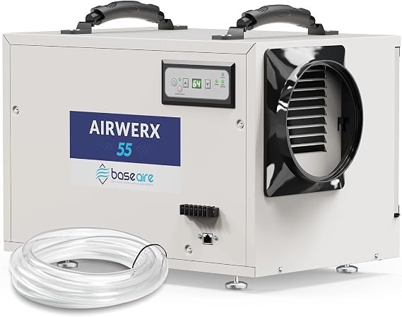 BaseAire 113 Pints Crawlspace Dehumidifier with Drain Hose for 1200 Sq Ft