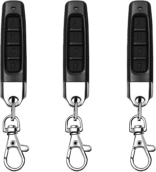 3 Pcs 433MHz Copy Remote Opener, Universal Garage Door Controller Wireless Cloning Key Fob 4 in 1 Remote Control Duplicator, for Electric Gate Car Alarm doors Home Store Roller Shutters Smart Home