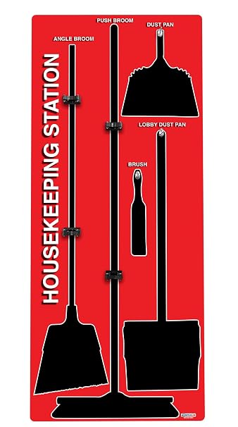 5S Housekeeping Shadow Board Broom Station RED (Board Only)