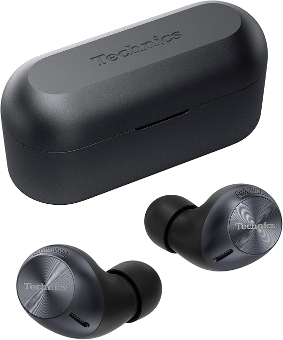 Technics True Wireless Multipoint Bluetooth Earbuds with Microphone, HiFi, Clear Calls, Long Battery Life, Lightweight Comfort Fit, Alexa Built In, EAH-AZ40-K (Black)