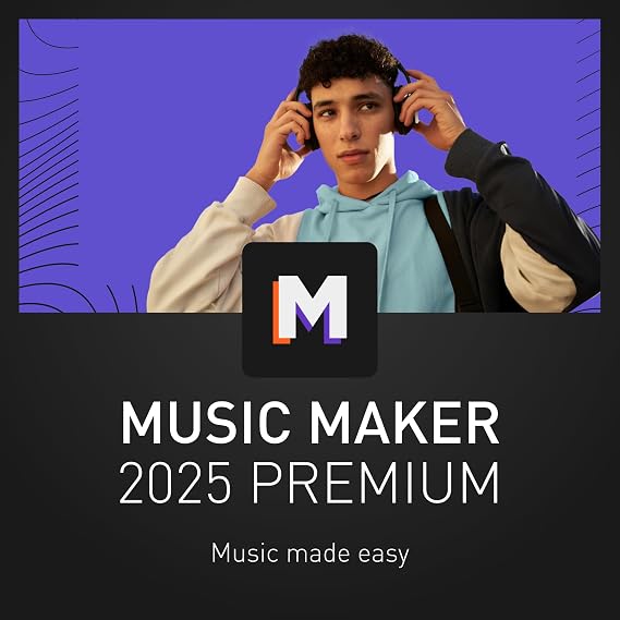 MAGIX Music Maker 2025 Premium MUSIC MADE EASY | Music Production Software | Audio Program | Windows 10/11 | 1 PC perpetual license for 2 devices in practical shipping pack