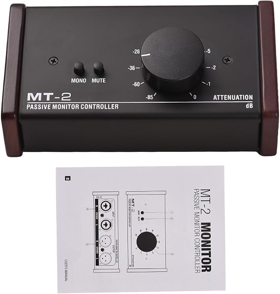 HUIOP Passive Monitor Controller,Passive Monitor Controller with XLR 3.5mm Inputs Outputs Supports Attenuation Control Mute Function