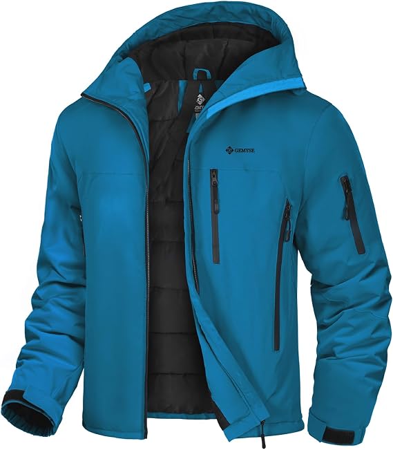GEMYSE Men's Ski Jacket Warm Winter Snow Coat Waterproof Mountain Windbreaker Jacket for Snowboarding Hiking