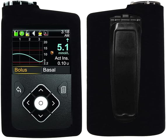 Premium Soft Silicone Case for Medtronic Insulin Pumps (MiniMed 630G MiniMed 640G MiniMed 670G MiniMed 770G MiniMed 780G) (Black)