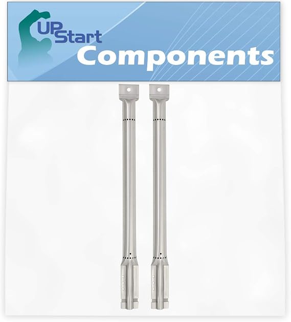 UpStart Components 2-Pack BBQ Gas Grill Tube Burner Replacement Parts for Uberhaus 720-0430 - Compatible Barbeque Stainless Steel Pipe Burners