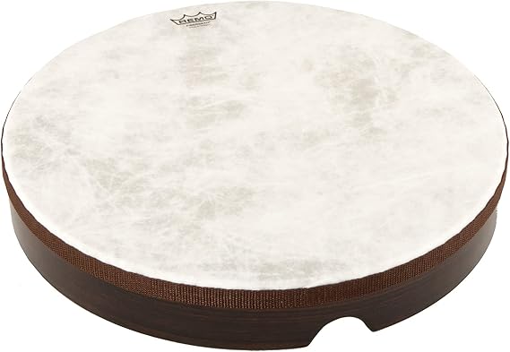 Remo Fiberskyn Pretuned Frame Drum, 16 in, Thumb Notch, Warm Hand Drum for Classroom Rhythm, Lessons, and Sound Exploration