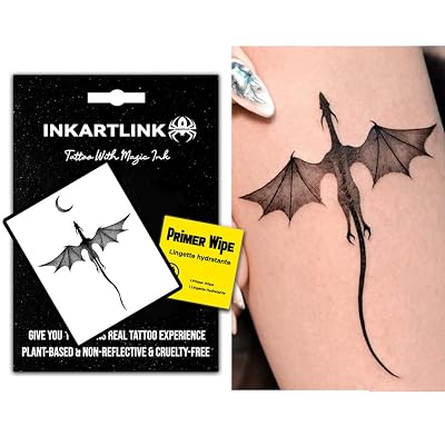 INKARTLINK Semi-Permanent Temporary Tattoo, Realistic Dragon Tattoo,Suitable for Mens Tattoo, Waterproof and Non-reflective, Exquisite Packaging, Unique Design Pterosaur