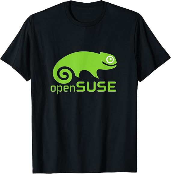 Linux openSUSE Lover T-Shirt with Green Logo Open Source Os T-Shirt