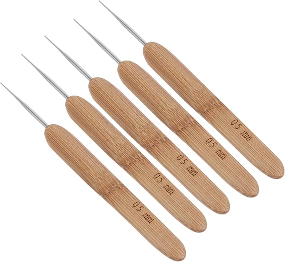 NUOBESTY 5pcs Dreadlocks Crochet Needles Handle Hair Braiding Tool Single Head Kit for Faster Locs Weaving Durable Hair Crochet for Friends