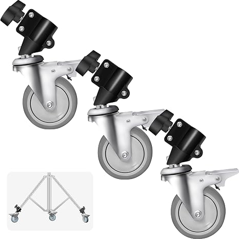 3-Pack Swivel Caster Wheels with Brake, for Studio Photography