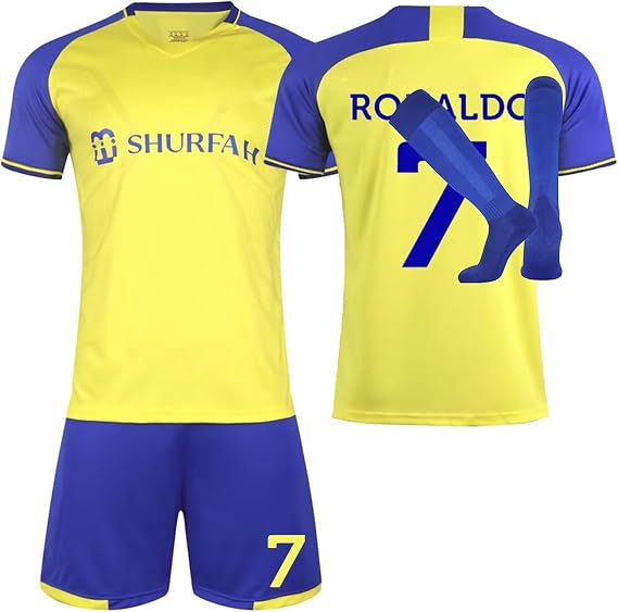 Football Kit for Kids and Adults No.7 Jersey Set With Shorts, Socks and Tracksuit for Men and Boys