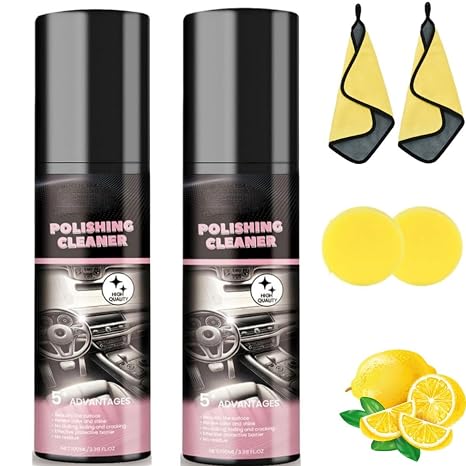 100ML Polishing Cleaner Car Interior, Multipurpose Polishing Cleaner, Car Interior Detailer Protectant Spray, Restore to Factory Like Condition Interior Detailer (2)