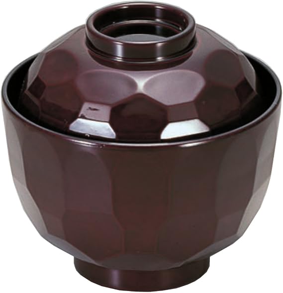 若泉漆器 割烹漆器 真3.2寸亀甲小吸椀 溜 1-178-13