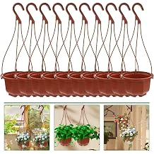 Plastic Hanging Plant Pots,10cm Plastic Plant Pots - Reusable Flower Pots for Outdoor Indoor Garden Decor, 10 Pack