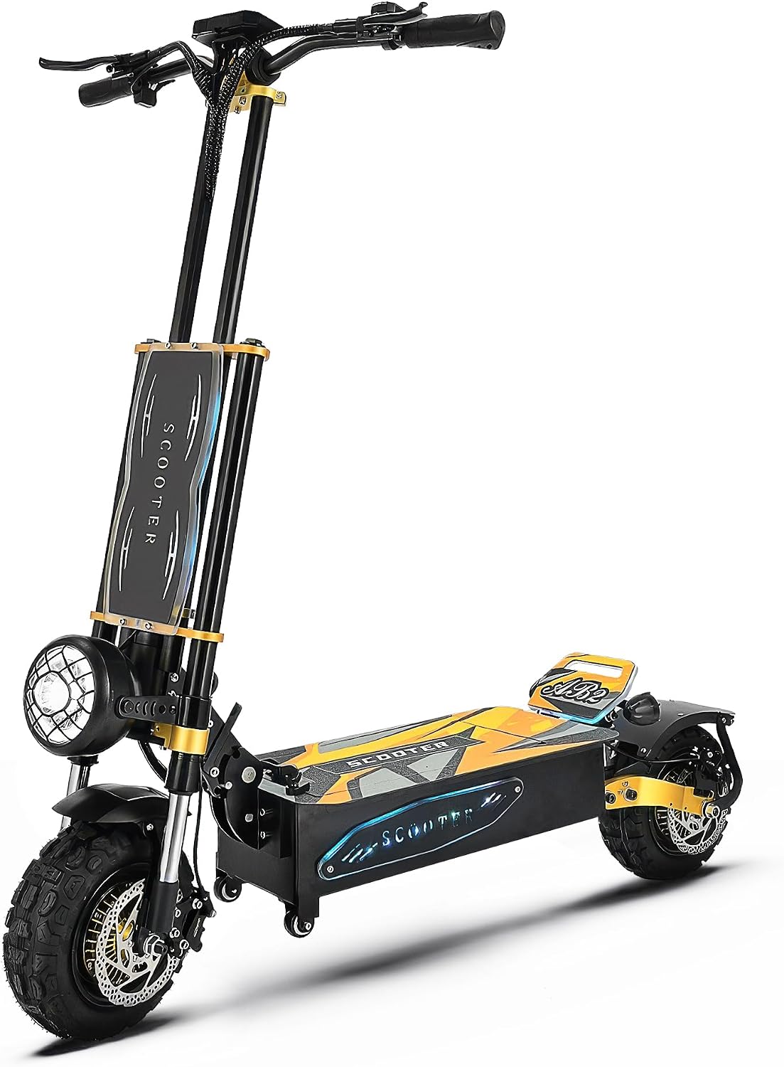 AB2 6000W Dual Motor Electric Scooter for Adults - 55 MPH, 60V 40Ah Battery, 80-Mile Range, 11-Inch Off-Road Tires, Front and Rear Hydraulic Disc Brakes, Dual Suspension, UL 2272 Certified