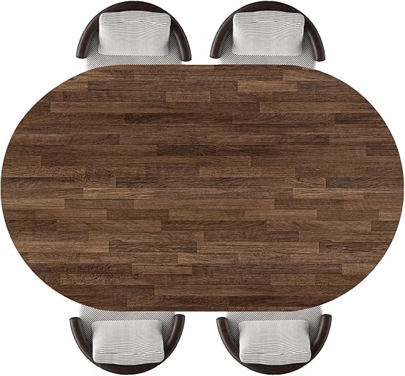 Oval Fitted Tablecloth Wood Texture Background Elastic Edged Waterproof Wipeable Table Top Protector for Indoor Outdoor Patio Use, Fits 42"x60" Oval Tables, Style135