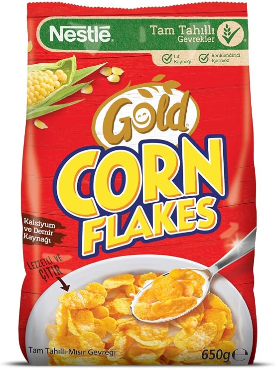 Nestlé Gold Corn Flakes Tam Tahıllı Mısır Gevreği 650 g