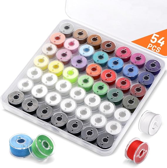 56 Pcs Bobbin Thread Sewing Bobbins, 35 Colors Sewing Machine Thread