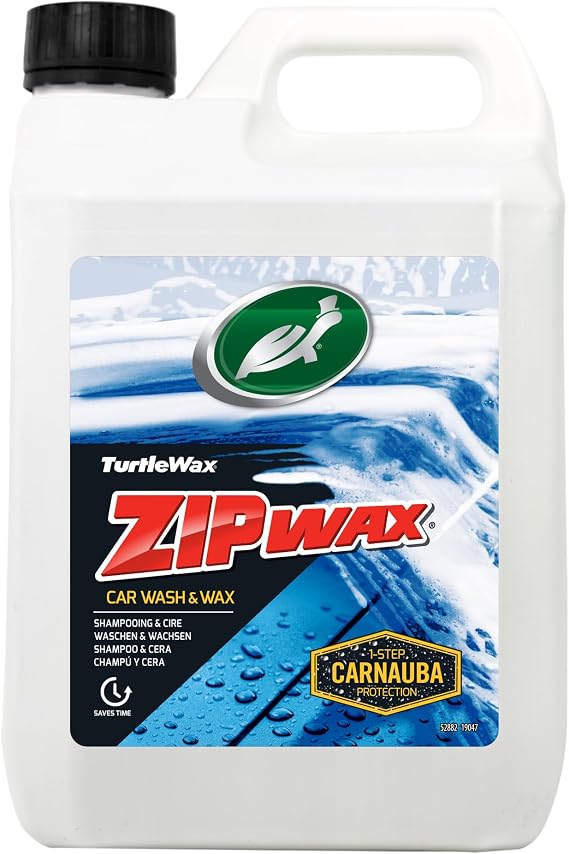 Turtle Wax 52882 Zip Wax Autoshampoo 25 l – Doppelwirkung: konzentriertes Autowaschmittel und Carnauba-Autowachs – anzuwenden waschen abspülen und trocknen für einen Glanz wie im Ausstellungsraum