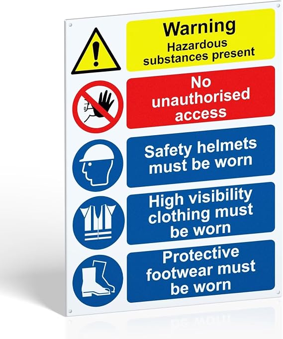 Site Safety Signs, Construction Areas, 400mm x 300mm, 1mm PVC Rigid Plastic