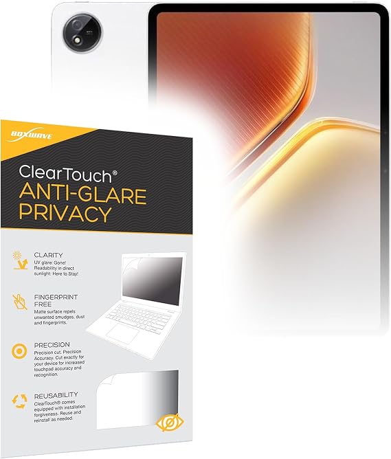 BoxWave Screen Protector Compatible with vivo iQOO Pad5 Pro - ClearTouch Anti-Glare Privacy (2-Pack), Privacy Screen Protector Flexible Film Anti-Glare