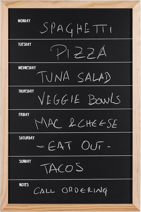 Bi-Office - Chalkboard Week Planner, 400 x 600 mm, Pine Frame