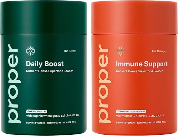 Proper Wellness Boost Bundle: Greens & Immune Support Drink Mixes for Energy, Digestion & Immunity