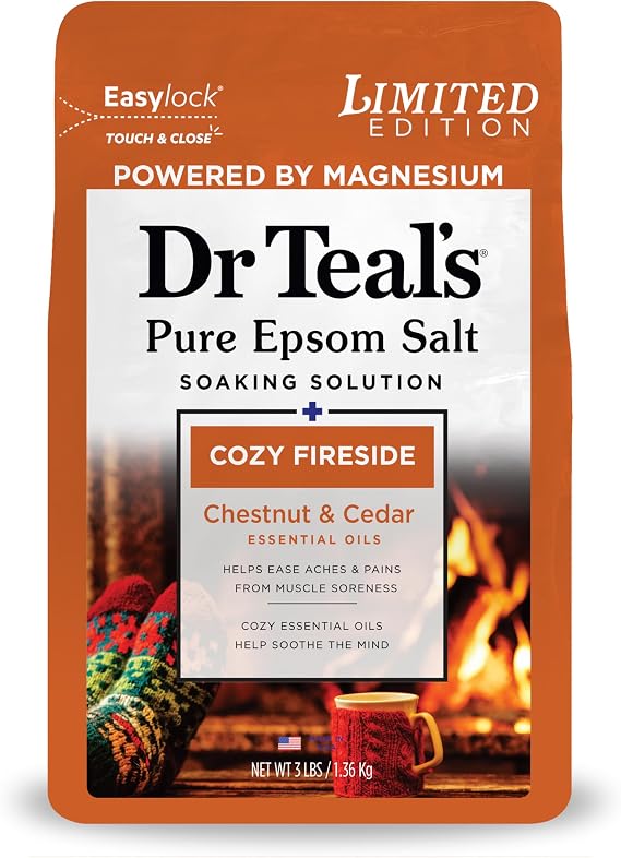 Dr Teal's Epsom Salt Magnesium Soak, Cozy Fireside, 3 lbs
