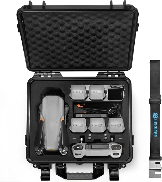 Lekufee Waterproof Hard Case Compatible with DJI Air 3S/3 Drone/Fly More Combo/RC 2/N3/N2 Remote Controller and Accessories (Case Only)