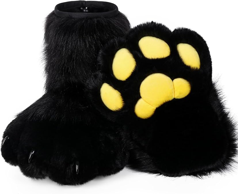 BNLIDES Cosplay Animal Cat Wolf Dog Fox Fursuit Feet Paw Claw Shoes Furry Boots Costume Accessories for Adult