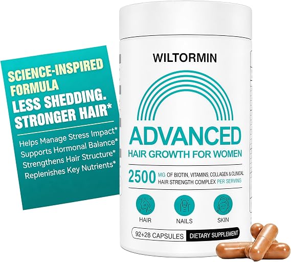 Hair Growth Supplements for Visibly Thicker Fuller Hair and Scalp Coverage