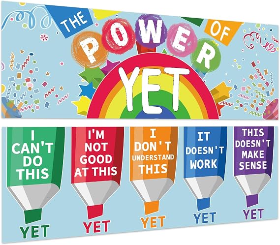 Sadoup Growth Mindset Posters for Classroom,Classroom Decor,13.5"x39",Laminated,2 PCS