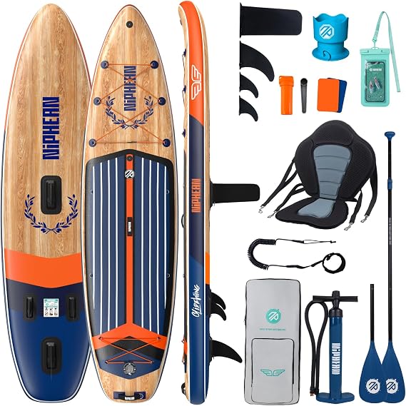 Niphean (Extra Large) Inflatable Paddle Board, SUP for 2+1 People/Family