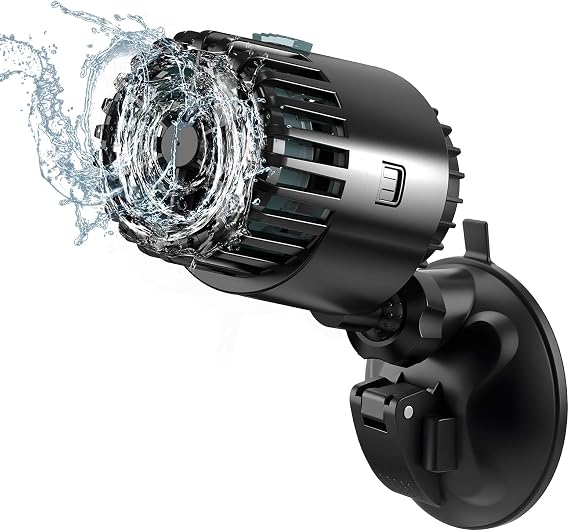 AQQA Wavemaker Aquarium Flow Pump 5 W Aquarium Circulation Pump Wave Pump with 360° Adjustable PowerHead Wave Maker for Aquariums with Strong Suction Plate for 75-280 L Aquariums