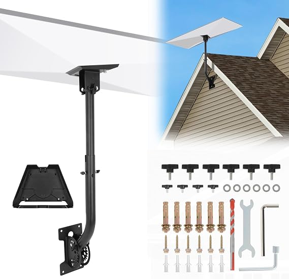 FAHKNS Starlink Gen 3 Mount, Adjustable Wall & Roof Mounting Kit, with Gen 3 Pipe Adapter, Heavy Duty Starlink Pole Mount Include Pipe Adapter, Compatible with V3 Star Link Standard Dish
