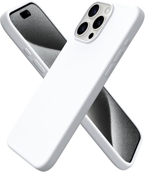 HARVORTEZ iPhone 12 Pro Max Kılıf 6.7" ile Uyumlu Premium Sıvı Silikon Kılıf - Yumuşak Dokulu, Mikrofiber Kadife Astarlı, 3 Katmanlı Darbe Emici Sert Kapak - Beyaz