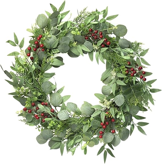 24 inch Wreath w/Berries