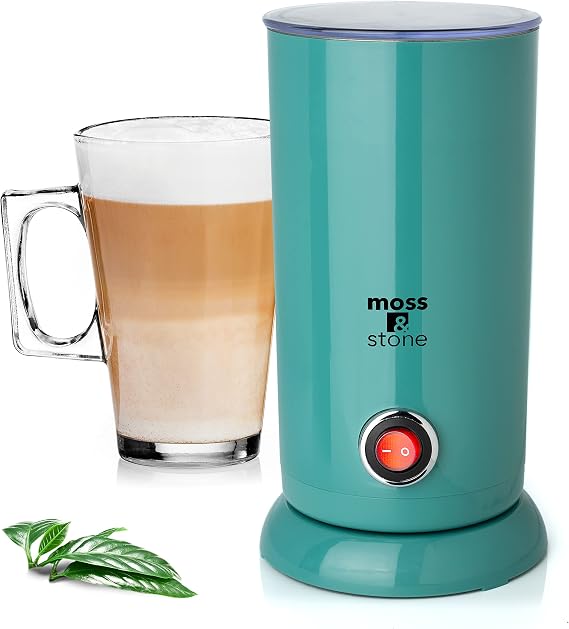 Moss & Stone Electric Milk Frother & Milk Warmer for Latte & Cappuccino