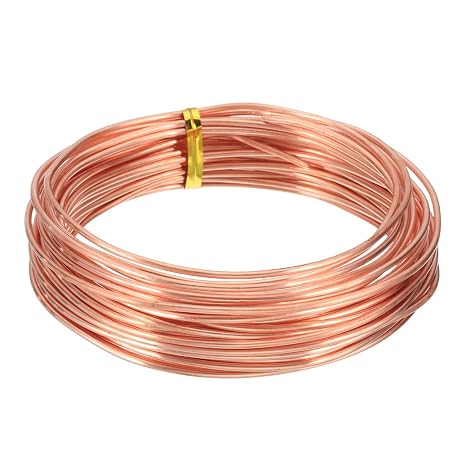 sourcing map 99.9% Solid Bare Copper Wire, 30Feet 15Gauge(1.5mm x 9m)