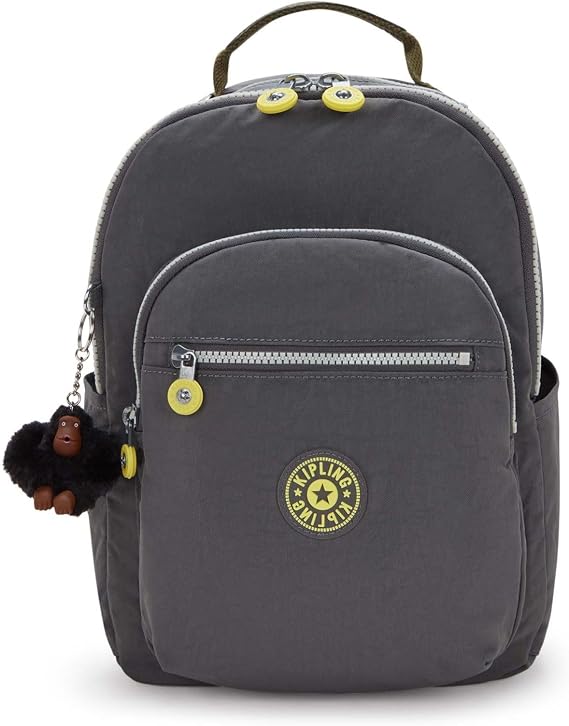 Kipling Seoul S Backpack Lightweight Laptop Tablet Travel Daypack, BACK TO GREY