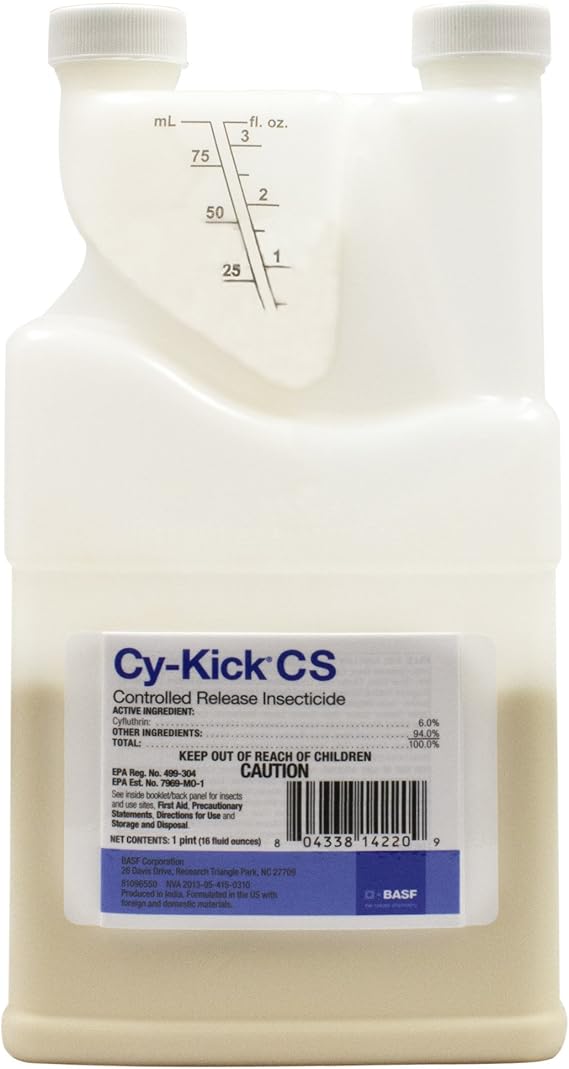 BASF Cy-Kick CS Insecticide, Controlled Release Indoor Outdoor Pest Control for Mosquitos, Flies, Ants, Fleas, 16 Ounces Concentrate Liquid, 4 Pack
